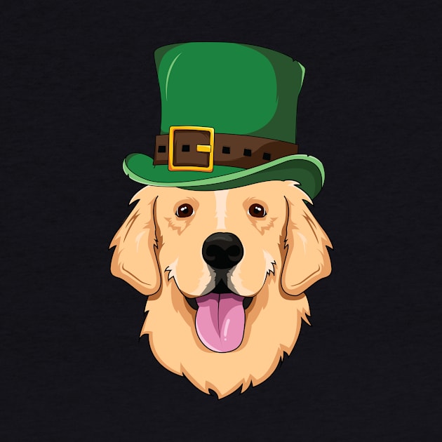 Golden Retriever St. Patricks Day T-Shirt Kids Girls Dog by 14thFloorApparel